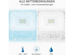 ELRO 10 Watt LED Flutlichtstrahler Aluminium Weiß Sicherheitsglas IP54 16 ELRO 10 Watt LED Flutlichtstrahler Aluminium Weiß Sicherheitsglas IP54 -Bestes Beleuchtungs Geschäft 10 watt led flutlichtstrahler aluminium weiss sich 4