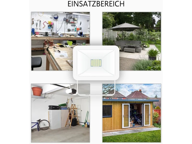 ELRO 10 Watt LED Flutlichtstrahler Aluminium Weiß Sicherheitsglas IP54 11 ELRO 10 Watt LED Flutlichtstrahler Aluminium Weiß Sicherheitsglas IP54 – Bild 9