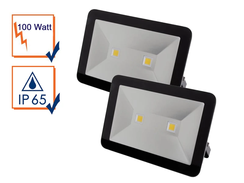 MeineWunschleuchte 100 Watt LED Strahler ALU, 2er SET 4000 Kelvin Neutralweiß, IP65, 25x36cm 3 MeineWunschleuchte 100 Watt LED Strahler ALU, 2er SET 4000 Kelvin Neutralweiß, IP65, 25x36cm