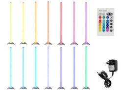 Globo 2er Set LED Stehleuchten ROCKY, Fernbedienung, Farbwechsel, Partylicht, Dimmbar -Bestes Beleuchtungs Geschäft 12 funktionen