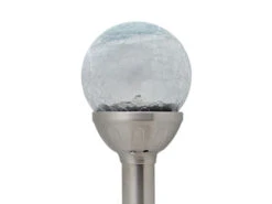 Perel 2 LED Solarleuchten Kugel Mit Erdspieß, Edelstahl, Dämmerungssensor, RGB-LED -Bestes Beleuchtungs Geschäft 2 led solarleuchten kugel mit erdspiess edelstahl 1 2