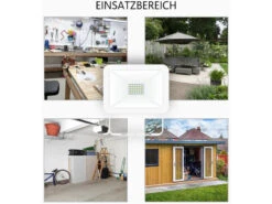 ELRO 20 Watt LED Flutlichtstrahler Aluminium Weiß Sicherheitsglas IP54 -Bestes Beleuchtungs Geschäft 20 watt led flutlichtstrahler aluminium weiss sich 8