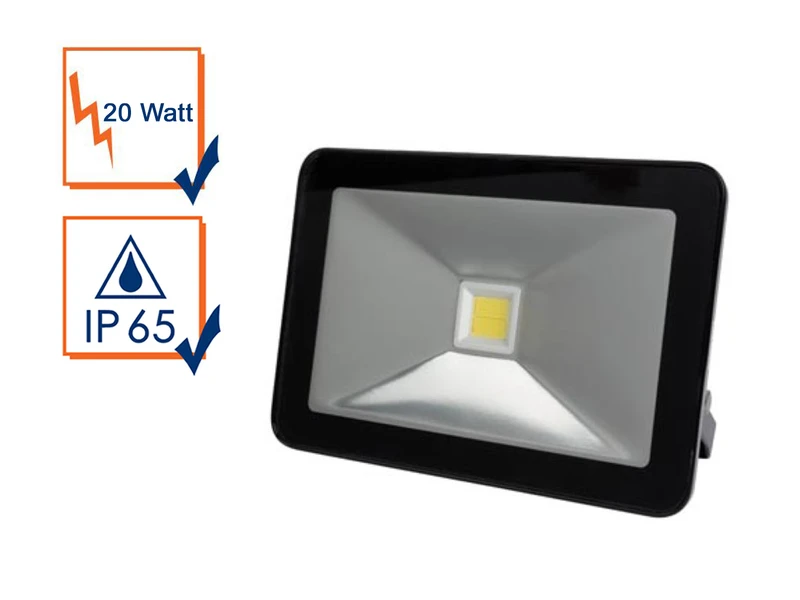 Perel 20 Watt LED Strahler ALU, 4000 Kelvin Neutralweiß, IP65, 13x18cm 3 Perel 20 Watt LED Strahler ALU, 4000 Kelvin Neutralweiß, IP65, 13x18cm