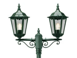 Konstsmide 2er-Set 2-flammige Gartenlaterne FIRENZE, E27, Aluminium Grün, Inkl. Pfahl -Bestes Beleuchtungs Geschäft 2er set 2 flammige gartenlaterne firenze e27 alumi 2