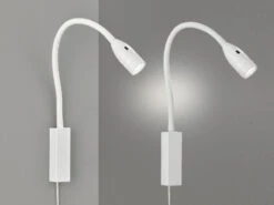 Fischer & Honsel 2er SET 2in1 LED Wandlampen & Bettlampen Weiß Dimmbar, Schwanenhals Leselampen -Bestes Beleuchtungs Geschäft 2er set 2in1 led wandlampen bettlampen weiss dimmb 2