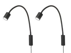 MeineWunschleuchte 2er SET 2in1 Wandlampen & Bettlampen Schwarz, Schwanenhals Leselampen -Bestes Beleuchtungs Geschäft 2er set 2in1 wandlampen bettlampen schwarz schwane 1