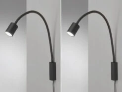 MeineWunschleuchte 2er SET 2in1 Wandlampen & Bettlampen Schwarz, Schwanenhals Leselampen -Bestes Beleuchtungs Geschäft 2er set 2in1 wandlampen bettlampen schwarz schwane 2