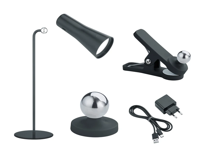 MeineWunschleuchte 2er SET 3 In 1 LED Akku Tischleuchten Mit Klemm- & Klebestation, Schwarz H: 36cm 7 MeineWunschleuchte 2er SET 3 In 1 LED Akku Tischleuchten Mit Klemm- & Klebestation, Schwarz H: 36cm – Bild 5