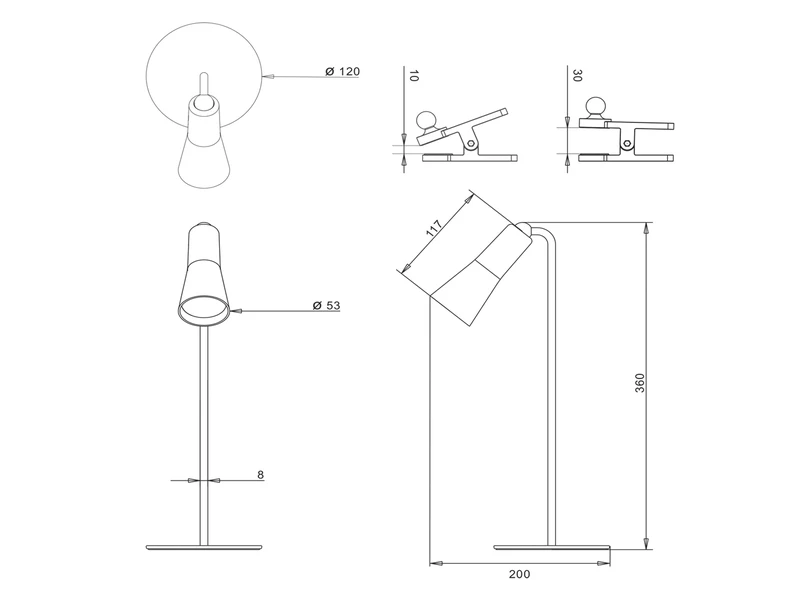 MeineWunschleuchte 2er SET 3 In 1 LED Akku Tischleuchten Mit Klemm- & Klebestation, Schwarz H: 36cm 8 MeineWunschleuchte 2er SET 3 In 1 LED Akku Tischleuchten Mit Klemm- & Klebestation, Schwarz H: 36cm – Bild 6