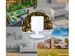 MeineWunschleuchte 2er SET Akku LED Tischleuchten Outdoor Mit RGB Farbwechsler, Höhe 25cm -Bestes Beleuchtungs Geschäft 2er set akku led tischleuchten outdoor mit rgb far 2