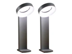 Konstsmide 2er-Set Auffällige Wegeleuchten ASTI, Anthrazit, 18W HP-LEDs, 1400 Lumen, 5000K