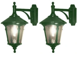 Konstsmide 2er Set Außenwandleuchte VIRGO In Grün, Laterne Mit E27 Fassung