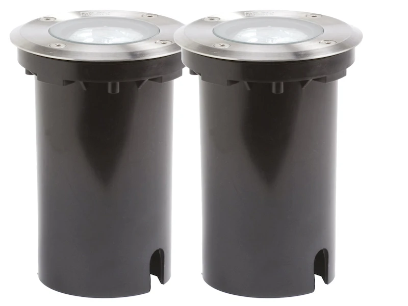 Konstsmide 2er-Set Bodeneinbaustrahler, Außenleuchte Rund, Ø 11cm, IP65, Edelstahl / Glas 4 Konstsmide 2er-Set Bodeneinbaustrahler, Außenleuchte Rund, Ø 11cm, IP65, Edelstahl / Glas – Bild 2