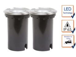 Konstsmide 2er-Set Bodeneinbaustrahler, Außenleuchte Rund, Ø 11cm, IP65, Edelstahl / Glas 10 Konstsmide 2er-Set Bodeneinbaustrahler, Außenleuchte Rund, Ø 11cm, IP65, Edelstahl / Glas -Bestes Beleuchtungs Geschäft 2er set bodeneinbaustrahler aussenleuchte rund 11c 2