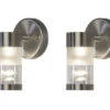 Konstsmide 2er Set Dimmbare Außenwandleuchten BOLZANO Edelstahl, Fassadenbeleuchtung Modern -Bestes Beleuchtungs Geschäft 2er set dimmbare aussenwandleuchten bolzano edelst