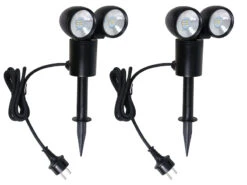GAO 2er-Set Doppel LED-Scheinwerfer Mit Erdspiess / Gartenscheinwerfer 6 Watt