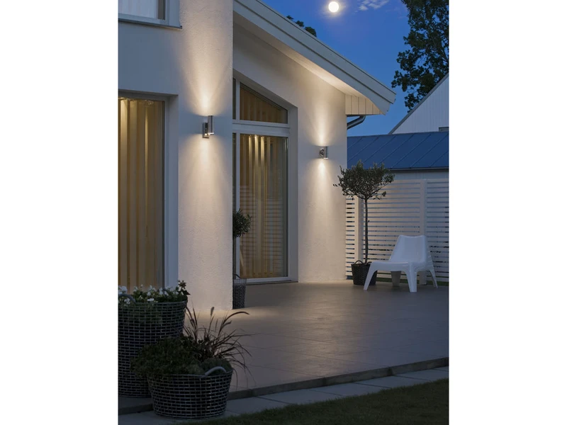 Konstsmide 2er-Set Edelstahl Up-Down Wandleuchte MODENA Mit Bewegungsmelder, GU10, H: 20 Cm 6 Konstsmide 2er-Set Edelstahl Up-Down Wandleuchte MODENA Mit Bewegungsmelder, GU10, H: 20 Cm – Bild 4