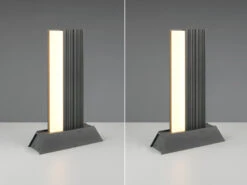 MeineWunschleuchte 2er Set Flache LED Sockelleuchten Aus Aluminium In Anthrazit, Höhe 50cm -Bestes Beleuchtungs Geschäft 2er set flache led sockelleuchten aus aluminium in 2