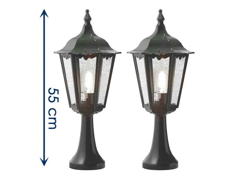 Konstsmide 2er-Set Grüne Sockelleuchte FIRENZE, E27, Aluminium, Höhe 55 Cm 4 Konstsmide 2er-Set Grüne Sockelleuchte FIRENZE, E27, Aluminium, Höhe 55 Cm – Bild 2