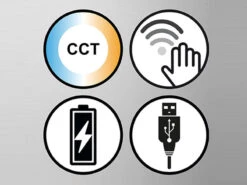 MeineWunschleuchte 2er SET Kabellose Tischlampen Schwarz / Opalglas Mit Touchdimmer, Höhe 34,5cm -Bestes Beleuchtungs Geschäft 2er set kabellose tischlampen schwarz opalglas mit 4