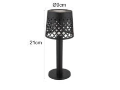 MeineWunschleuchte 2er Set Kleine LED Outdoor Solar Tischleuchten Gitterschirm Schwarz, Höhe 21cm -Bestes Beleuchtungs Geschäft 2er set kleine led outdoor solar tischleuchten git 2