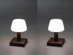 MeineWunschleuchte 2er Set Kleine LED Outdoor Tischleuchten Per USB Aufladbar, Rostoptik H: 19cm -Bestes Beleuchtungs Geschäft 2er set kleine led outdoor tischleuchten per usb a 2