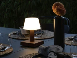 MeineWunschleuchte 2er Set Kleine LED Outdoor Tischleuchten Per USB Aufladbar, Rostoptik H: 19cm -Bestes Beleuchtungs Geschäft 2er set kleine led outdoor tischleuchten per usb a 4