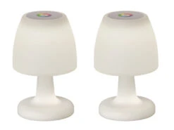 MeineWunschleuchte 2er SET Kleine Outdoor Akku Tischlampen 26cm Ohne Kabel - Dimmbar & RGB -Bestes Beleuchtungs Geschäft 2er set kleine outdoor akku tischlampen 26cm ohne 1 1