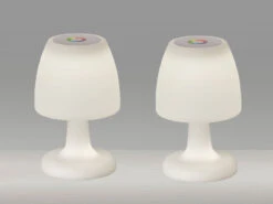 MeineWunschleuchte 2er SET Kleine Outdoor Akku Tischlampen 26cm Ohne Kabel - Dimmbar & RGB -Bestes Beleuchtungs Geschäft 2er set kleine outdoor akku tischlampen 26cm ohne 1 2