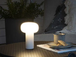 MeineWunschleuchte 2er Set LED Akku Outdoor Tischleuchten Mit RGB Farbwechsel, Weiß Höhe 19cm -Bestes Beleuchtungs Geschäft 2er set led akku outdoor tischleuchten mit rgb far 12