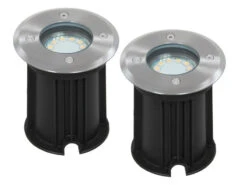 Ranex 2er-Set LED Bodeneinbaustrahler, Rund, Belastbar Bis Zu 800 Kg