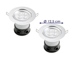 Konstsmide 2er Set LED Deckeneinbaustrahler Für Bad Und Außenbereich, Ø 12,5cm, Schwenkbar -Bestes Beleuchtungs Geschäft 2er set led deckeneinbaustrahler fuer bad und auss 2
