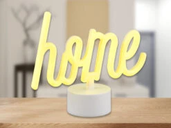 MeineWunschleuchte 2er SET LED Dekoleuchte Mit Schriftzug Home Batterie- Oder USB Betrieben H: 16cm -Bestes Beleuchtungs Geschäft 2er set led dekoleuchte mit schriftzug home batter 2