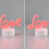 MeineWunschleuchte 2er SET LED Dekoleuchte Mit Schriftzug Love Batterie- Oder USB Betrieben H: 14cm -Bestes Beleuchtungs Geschäft 2er set led dekoleuchte mit schriftzug love batter