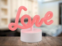 MeineWunschleuchte 2er SET LED Dekoleuchte Mit Schriftzug Love Batterie- Oder USB Betrieben H: 14cm -Bestes Beleuchtungs Geschäft 2er set led dekoleuchte mit schriftzug love batter 2