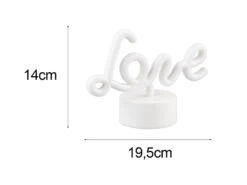 MeineWunschleuchte 2er SET LED Dekoleuchte Mit Schriftzug Love Batterie- Oder USB Betrieben H: 14cm -Bestes Beleuchtungs Geschäft 2er set led dekoleuchte mit schriftzug love batter 3