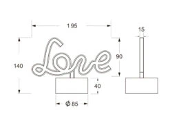 MeineWunschleuchte 2er SET LED Dekoleuchte Mit Schriftzug Love Batterie- Oder USB Betrieben H: 14cm -Bestes Beleuchtungs Geschäft 2er set led dekoleuchte mit schriftzug love batter 5