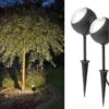 Konstsmide 2er-Set LED-Erdspießstrahler Gartenstrahler LECCE 40cm Alu, Schwenkbar, 4W, IP44 -Bestes Beleuchtungs Geschäft 2er set led erdspiessstrahler gartenstrahler lecce