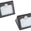 Perel 2er Set LED Solar Außenwandleuchten Wasserdicht Mit Bewegungsmelder, Downlights -Bestes Beleuchtungs Geschäft 2er set led solar aussenwandleuchten wasserdicht m