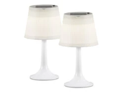 MeineWunschleuchte 2er Set LED Solar Outdoor Tischleuchten Weiß, Höhe 36cm -Bestes Beleuchtungs Geschäft 2er set led solar outdoor tischleuchten weiss hoeh 1