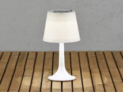 MeineWunschleuchte 2er Set LED Solar Outdoor Tischleuchten Weiß, Höhe 36cm -Bestes Beleuchtungs Geschäft 2er set led solar outdoor tischleuchten weiss hoeh 2