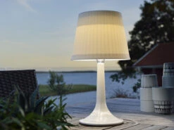 MeineWunschleuchte 2er Set LED Solar Outdoor Tischleuchten Weiß, Höhe 36cm -Bestes Beleuchtungs Geschäft 2er set led solar outdoor tischleuchten weiss hoeh 5