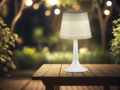 MeineWunschleuchte 2er Set LED Solar Outdoor Tischleuchten Weiß, Höhe 36cm -Bestes Beleuchtungs Geschäft 2er set led solar outdoor tischleuchten weiss hoeh 6