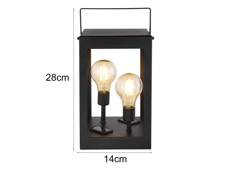 MeineWunschleuchte 2er Set LED Solar Tischleuchten Laternen Aus Metall In Schwarz, Höhe 28cm 5 MeineWunschleuchte 2er Set LED Solar Tischleuchten Laternen Aus Metall In Schwarz, Höhe 28cm – Bild 3