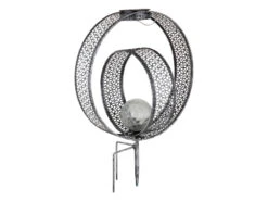 MeineWunschleuchte 2er Set LED Solarleuchten Dekorstanzungen In Silber & Glaskugel, H 42cm -Bestes Beleuchtungs Geschäft 2er set led solarleuchten dekorstanzungen in silbe 8