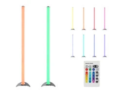 Globo 2er Set LED Stehleuchten ROCKY, Fernbedienung, Farbwechsel, Partylicht, Dimmbar