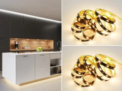 MeineWunschleuchte 2er Set LED Streifen Mit Fernbedienung & Dimmer, Lichtfarbe Einstellbar - 3 M