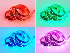 MeineWunschleuchte 2er Set LED Streifen Mit Fernbedienung, RGB Farbwechsel & Dimmer - 3 Meter -Bestes Beleuchtungs Geschäft 2er set led streifen mit fernbedienung rgb farbwec 20