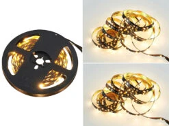 MeineWunschleuchte 2er Set LED Streifen Mit Fernbedienung, RGB Farbwechsel & Dimmer - 5 Meter