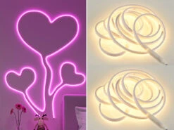 MeineWunschleuchte 2er Set LED Streifen Mit Fernbedienung, RGB Farbwechsler & Dimmer - 3 Meter